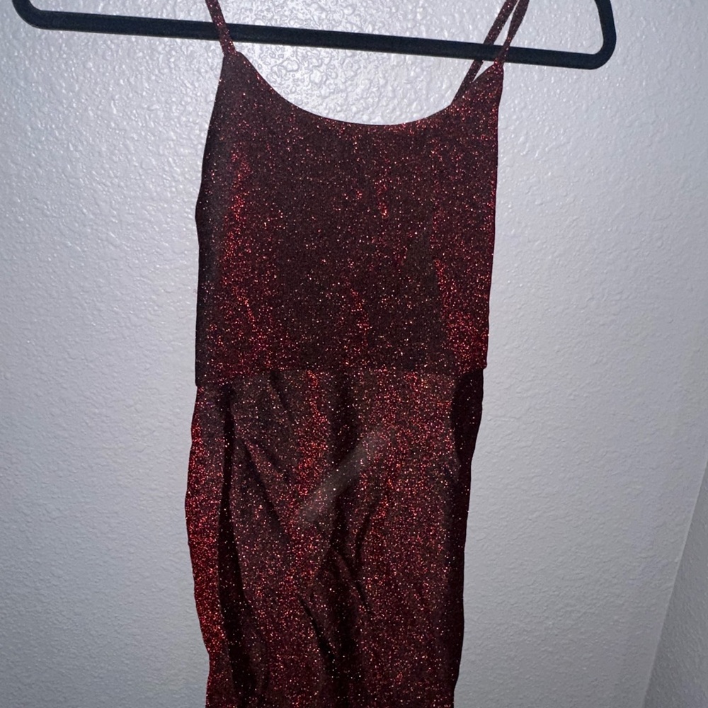 Sparkling Red Spaghetti strap bodycon Dress
